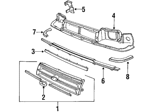 1989 Ford Tempo Exterior Trim - Trunk Diagram