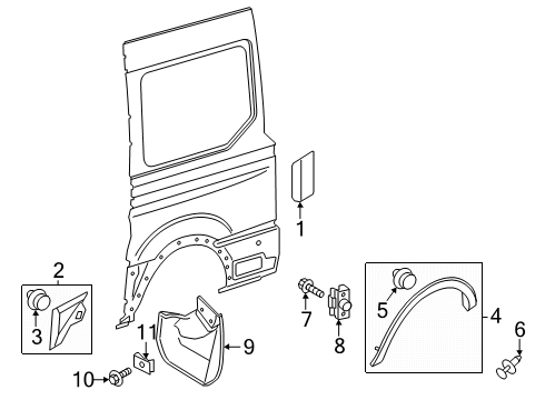 2024 Ford Transit-350 HD Exterior Trim - Side Panel Diagram 9 - Thumbnail