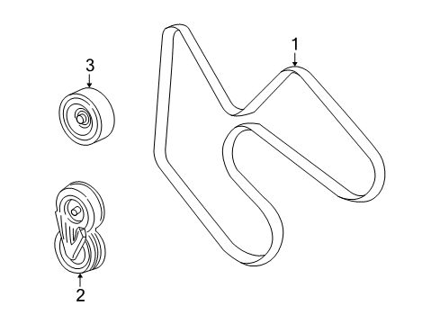 2004 Mercury Mountaineer Belts & Pulleys Diagram
