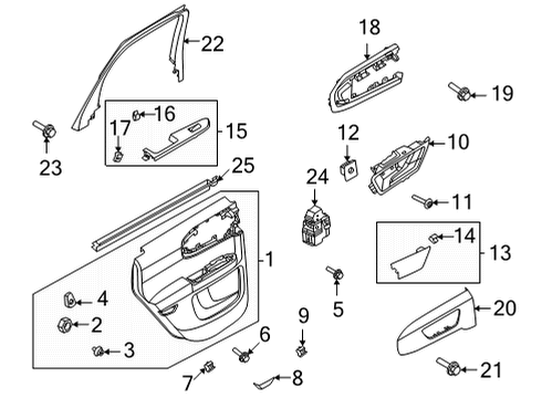 2024 Ford Bronco Sport Interior Trim - Rear Door Diagram