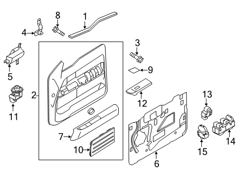 2012 Ford F-150 Interior Trim - Front Door Diagram