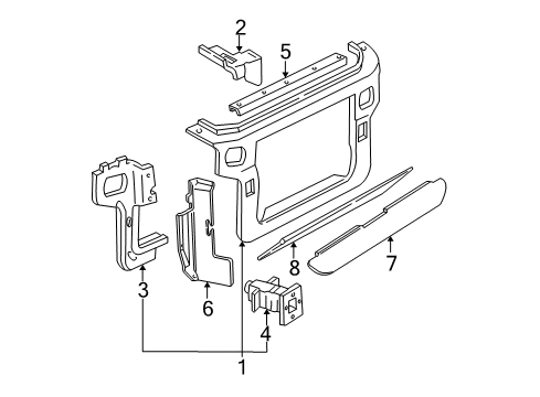1999 Ford Mustang Radiator Support Diagram