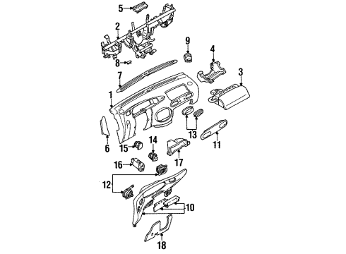 2002 Ford Escort Instrument Panel Diagram 2 - Thumbnail