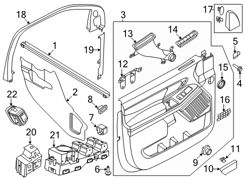 2025 Ford Expedition Interior Trim - Front Door Diagram