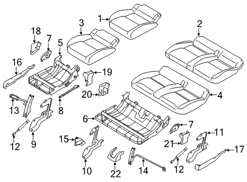 2021 Ford Transit Connect Second Row Seats Diagram 3 - Thumbnail