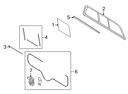 2007 Lincoln Mark LT Glass & Hardware - Back Glass Diagram 2 - Thumbnail
