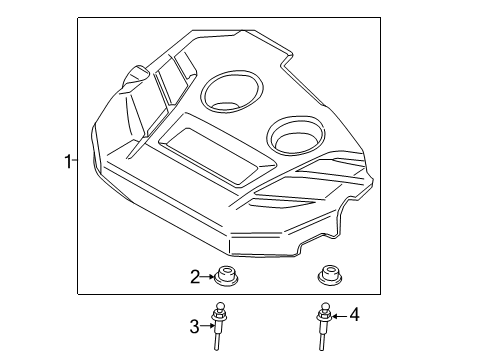 2015 Ford Edge Engine Cover Stud Diagram for F2GZ-6A957-B