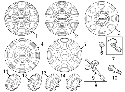 2025 Ford F-250 Super Duty Wheels Diagram 2 - Thumbnail