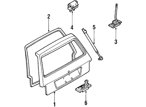 1988 Mercury Tracer Gate & Hardware Diagram 2 - Thumbnail