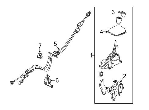 2013 Ford Focus Shift Control Cable Diagram for CV6Z-7E395-R