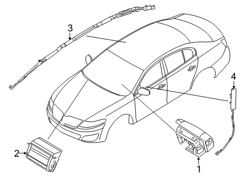 2013 Lincoln MKS Air Bag Components Diagram