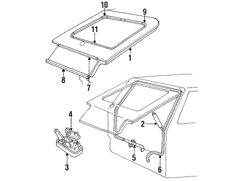 1987 Mercury Lynx Lift Gate Diagram 2 - Thumbnail