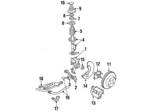 1991 Mercury Topaz Stabilizer Bar Washer Diagram for E1FZ5490C