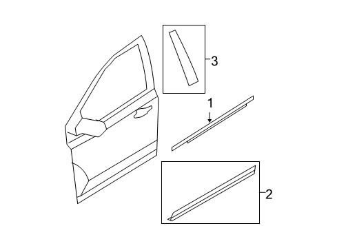 2009 Ford Edge Exterior Trim - Front Door Diagram