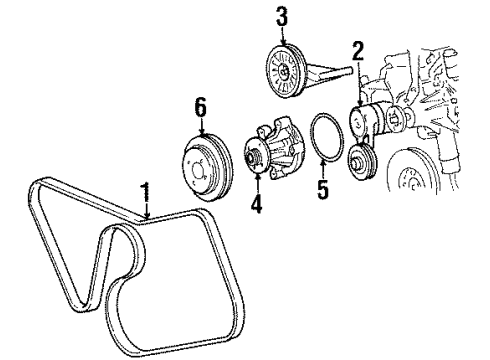 1998 Ford Mustang Belts & Pulleys - Maintenance Diagram 2 - Thumbnail