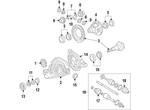 2009 Ford Explorer Sport Trac Differential - Rear Diagram