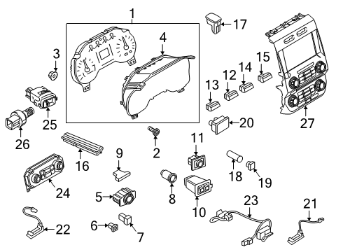 Radio Bezel Diagram for KC3Z-18842-AAA