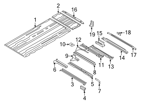 2009 Ford E-250 Rear Floor & Rails Diagram