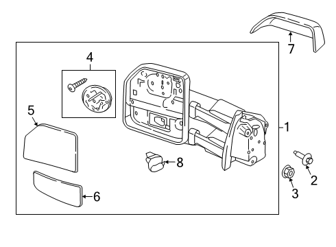 2022 Ford F-350 Super Duty Outside Mirrors Diagram 2 - Thumbnail