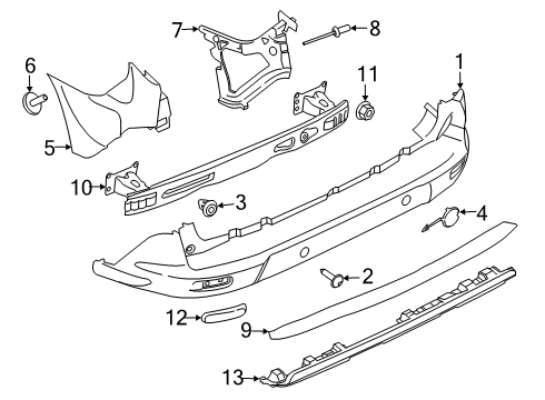 2020 Ford Transit Connect Bumper & Components - Rear Diagram