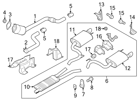 2025 Ford Mustang Exhaust Components Diagram 2 - Thumbnail