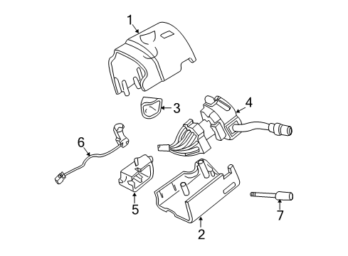 2005 Ford Ranger Ignition Lock - Steering Diagram 3 - Thumbnail