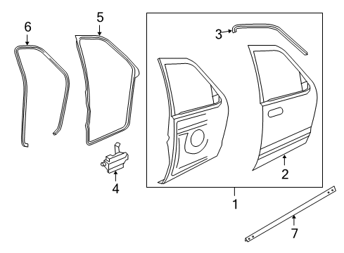 2008 Ford Explorer Sport Trac Door & Components Diagram