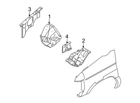 2025 Ford E-350 Super Duty Inner Components - Fender Diagram