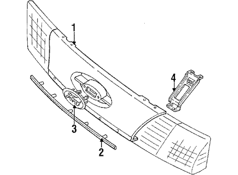 1986 Ford Taurus Grille & Components Diagram