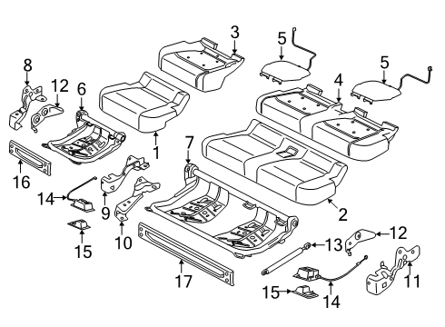 2021 Ford F-350 Super Duty Rear Seat Components Diagram 2 - Thumbnail