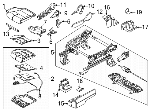 2024 Lincoln Aviator Passenger Seat Components Diagram
