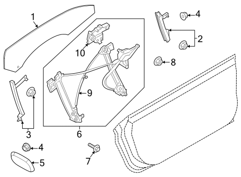 2025 Ford Mustang Glass - Door Diagram