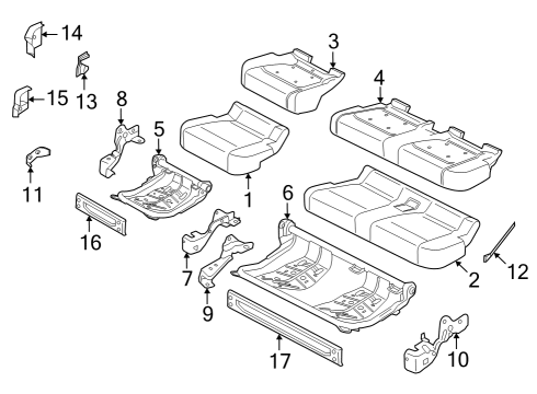 2024 Ford F-150 Lightning Rear Seat Components Diagram 2 - Thumbnail