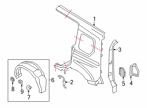 2014 Ford Transit Connect Side Panel & Components Diagram 7 - Thumbnail