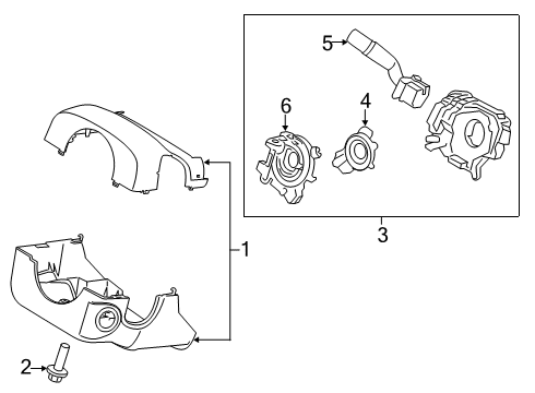 2022 Ford F-350 Super Duty Shroud, Switches & Levers Diagram