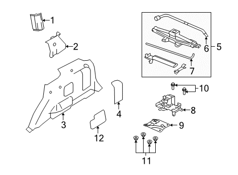 2011 Mercury Mariner Interior Trim - Quarter Panels Diagram