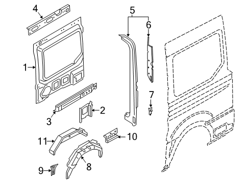 2022 Ford Transit-350 Inner Structure - Side Panel Diagram 2 - Thumbnail