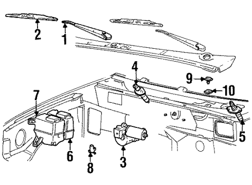 2001 Mercury Mountaineer Wiper & Washer Components Diagram 2 - Thumbnail