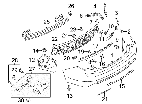 2020 Lincoln Continental Fender Liner Rivet Diagram for -W714975-S300