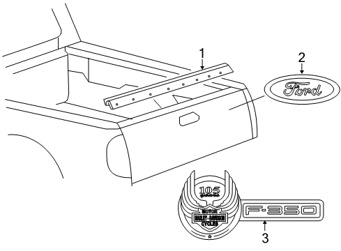 2009 Ford F-350 Super Duty Exterior Trim - Pick Up Box Diagram 2 - Thumbnail