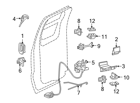2008 Ford F-250 Super Duty Rear Door - Lock & Hardware Diagram 2 - Thumbnail