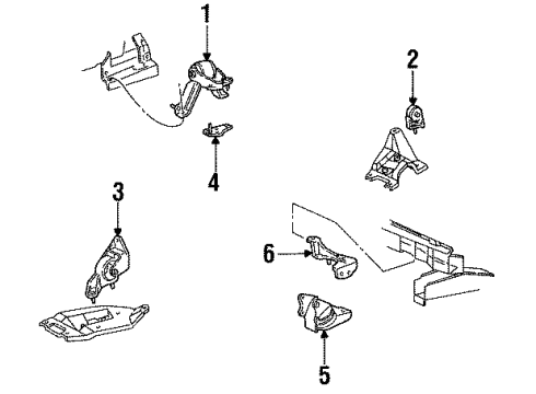 1992 Ford Tempo Engine & Trans Mounting Diagram 2 - Thumbnail