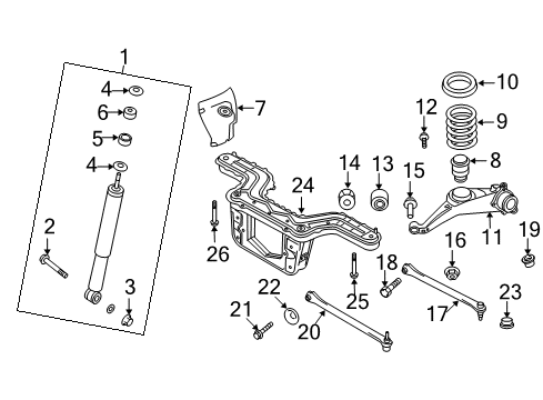 2008 Mercury Mariner Rear Suspension Components Diagram 4 - Thumbnail