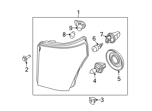 2013 Ford F-250 Super Duty Headlamp Components Diagram