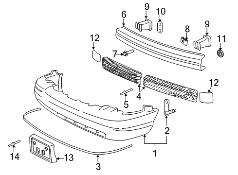 2007 Ford Crown Victoria Bumper & Components - Front Diagram