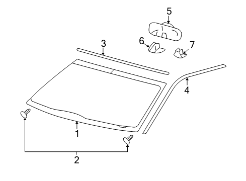 2007 Lincoln Mark LT Glass - Windshield Diagram