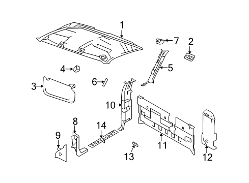 2009 Ford F-250 Super Duty Interior Trim - Cab Diagram 3 - Thumbnail