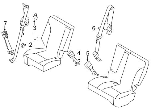 2012 Ford Edge Rear Seat Belts Diagram