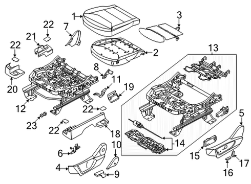 2024 Ford Maverick Driver Seat Components Diagram