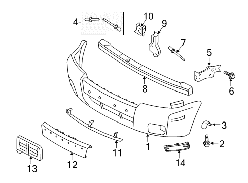 2006 Mercury Mariner Bumper & Components - Front Diagram 2 - Thumbnail